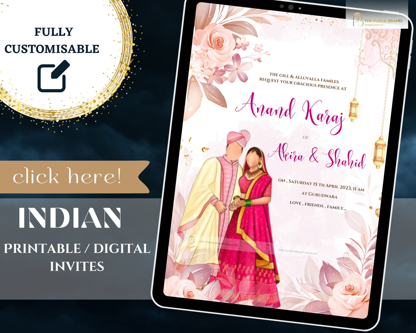 indian Anand Karaj invites & Sikh invitations, Anand Karaj welcome sign ,Sikh Wedding , Punjabi Sikh wedding invites as Punjabi invites