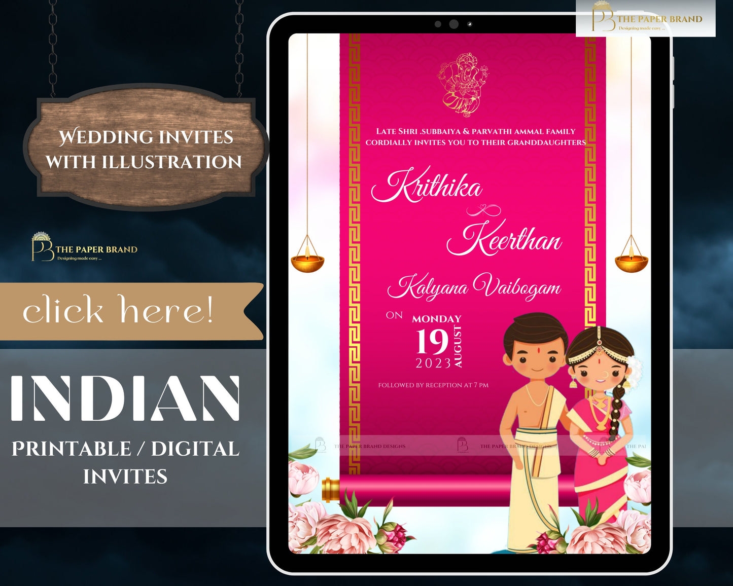 southindian wedding invite ,tamil invite , Hindu wedding card ,save the date cards, brahmin wedding invite, indian wedding invite