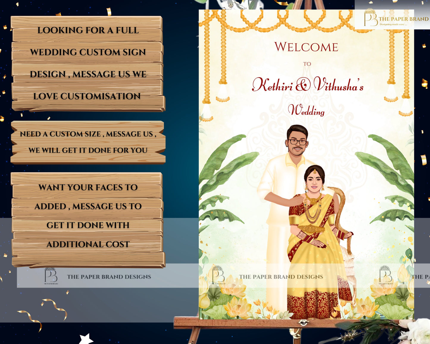 Indian wedding welcome sign & Hindu wedding welcome sign, Desi wedding signs in welcome signs, Sign for hindu wedding as Hindu wedding sign