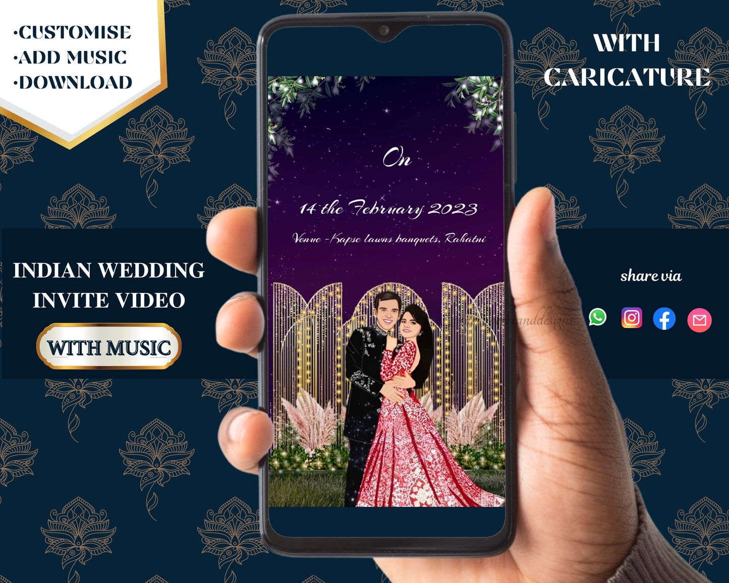 Indian wedding invitation video ,indian animated invite,indian invite video,hindi invite ,digital indian invite ,indian evite |Customisable