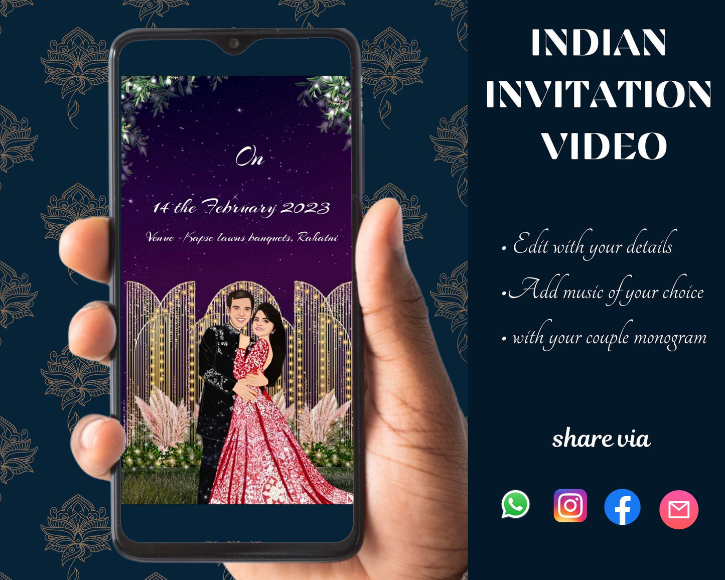 Indian wedding invitation video ,indian animated invite,indian invite video,hindi invite ,digital indian invite ,indian evite |Customisable