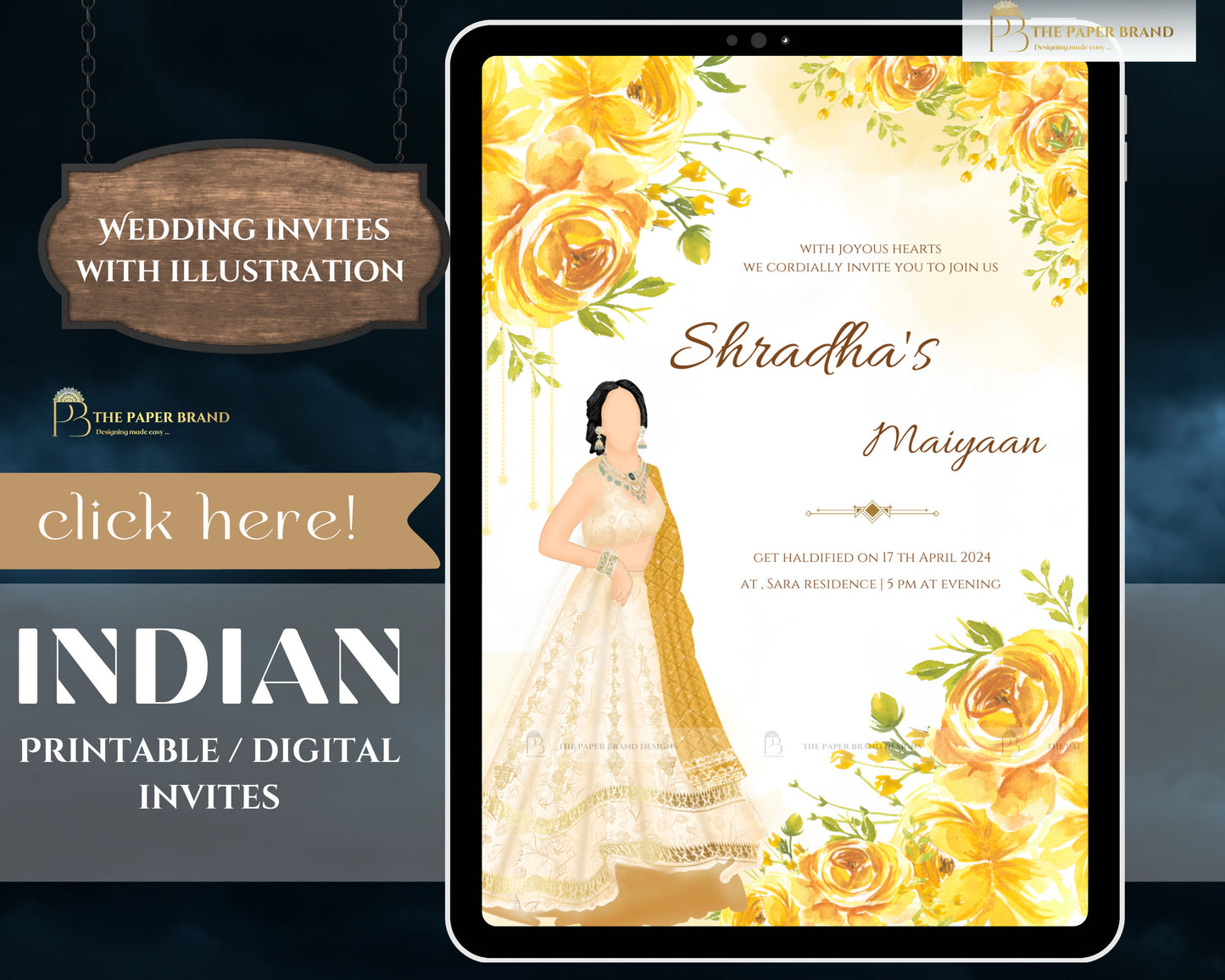Indian wedding invites & haldi invites as wedding maiyaa invites,pithi  invitation ,mehndi pithi cards ,indian wedding invitation in mehendi
