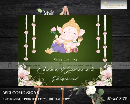 Gruhapravesh welcome signs, grahaprevesham posters welcome board as indian housewarming Welcome board,indian housewarming signs invites